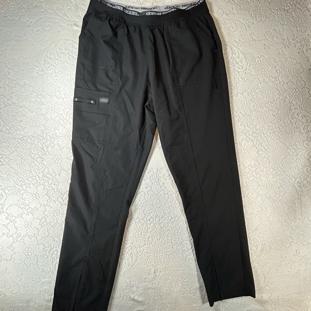 Genuine Dickies Mens Black Pull Up Casual Zip Up Straight Leg Size Large